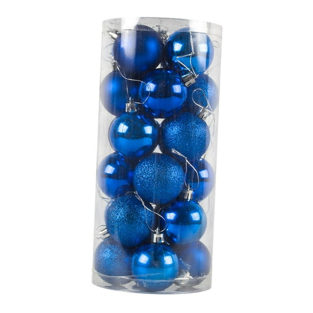 24 Piezas De Adornos De Bolas De Navidad DIY Para Graduación árbol De Navidad Al Aire Libre Azul