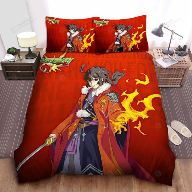 Monster Strike Sakamoto Ryoma Kai Anime Art Quilt Duvet Cover Set Pillowcase3-Piece Bedding Set
