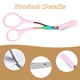 thumbnail image 4 of Tijeras de acero inoxidable de color para cejas con peine, tijeras para recortar cejas, herramienta de maquillaje para recortar cejas, peine, 4 of 5