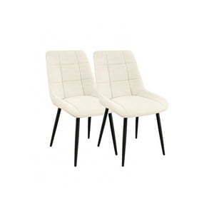 Habita2 Chile - Pack 2 Sillas Tapizada Merichair Black Blanco Crudo