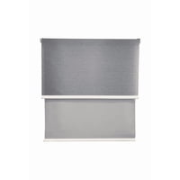 Genérico - Cortina Roller Blackout 2 Paños 120X240 Doble Visillo Gris Sin Cenefa