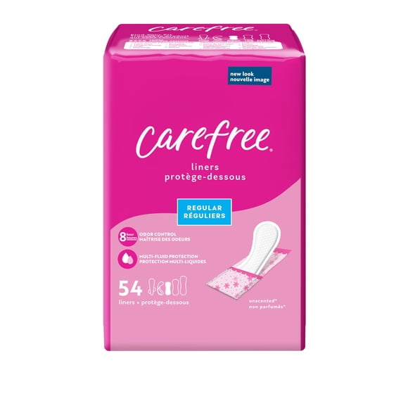 Panty Liners Carefree Regular, sin perfume, 54 unidades, para mujer