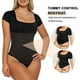 thumbnail image 2 of Body HESHPAWS Mujer Cuello Cuadrado Manga Corta Shaping One-piece Thong, 2 of 3
