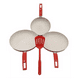 thumbnail image 2 of Set de 3 sartenes con espátula, antiadherentes, diseño y cocina, color rojo, 2 of 3