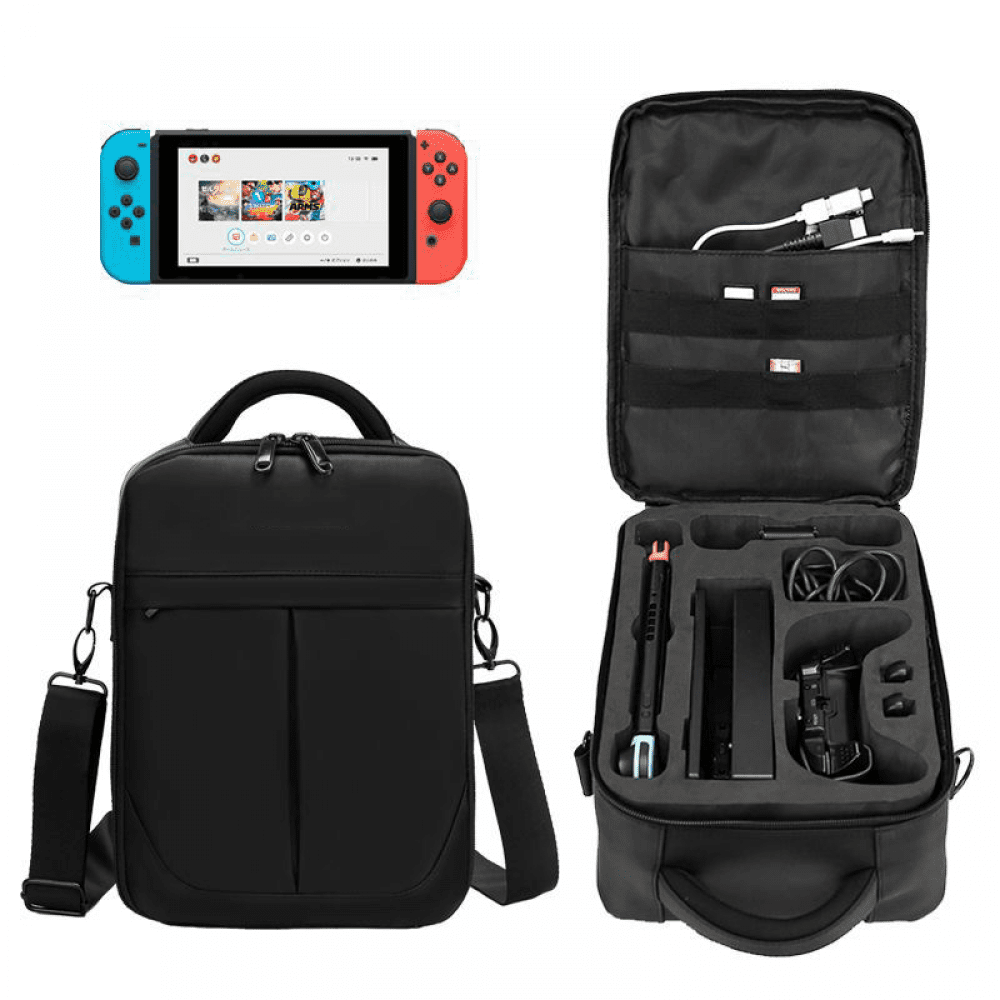 Genérico - Funda De Transporte Impermeable Para Nintendo Switch Con Compartimento Protector De Eva Duro, Sistema De Almacenamiento Con Varios Compartimentos, Correa Ajustable Para El Hombro