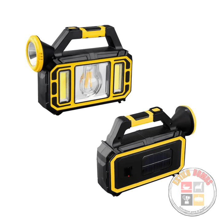 Estilodomus - Linterna Led Solar Con 3 Modos Recargable Emergencia Amarillo
