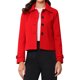 thumbnail image 1 of REFINED ATTIRE Abrigo Corto de Mujer con Cuello Abierto y Cierre de Botón Simple Rojo M, 1 of 6
