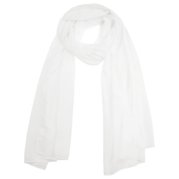 INSPIRE CHIC Bufanda de Chifón Sólida para Mujer Ligera Suave Transparente Larga Envoltura para la Cabeza Chales Bufandas Blanca 68.9x29.5 pulgadas