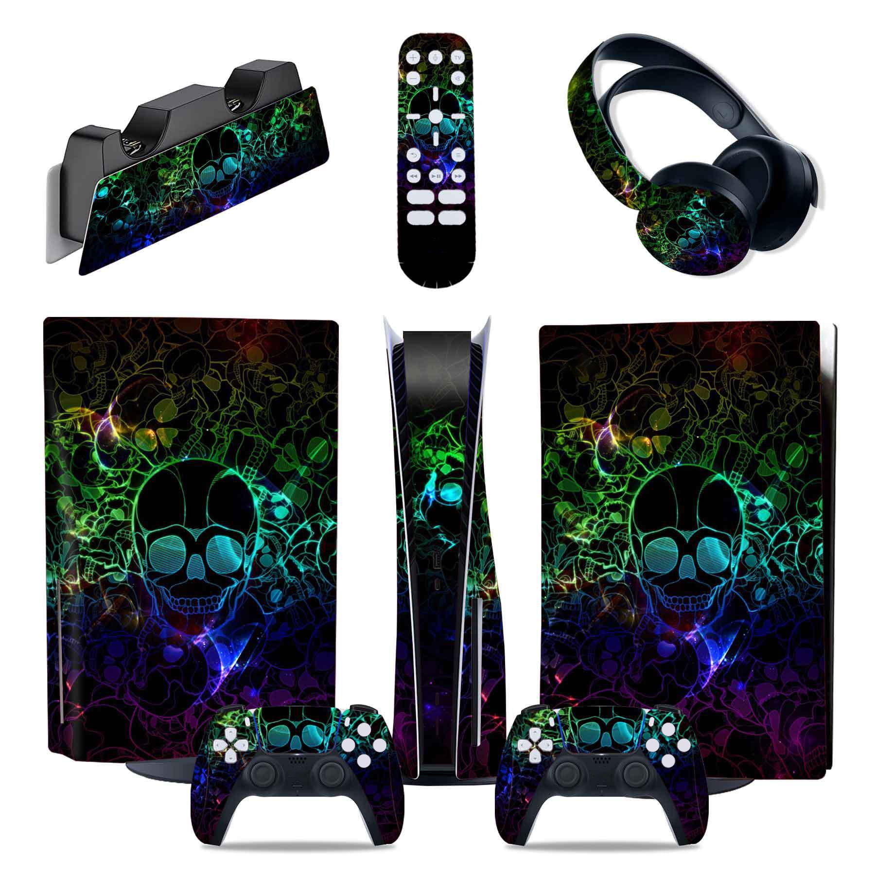 Genérico - Pegatina Para Consola De Juegos Compatible Con Playstation 5 Edición Disco Y Digital, Juego De Piel Para Controladores - Película Protectora De Color Sólido Galaxy Marble