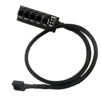 Magideal - Divisor De Concentrador De Ventilador Pwm, 5 Vías, 4 Piezas, Negro, 40Cm/15,7 Pulgadas, Adaptador , Cable De Alimentación, Cable Para Enfriador