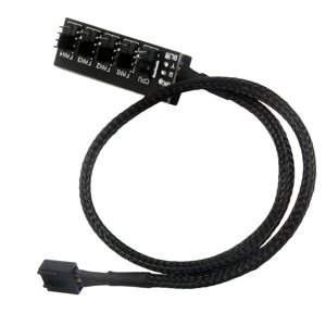 Magideal - Divisor De Concentrador De Ventilador Pwm, 5 Vías, 4 Piezas, Negro, 40Cm/15,7 Pulgadas, Adaptador , Cable De Alimentación, Cable Para Enfriador