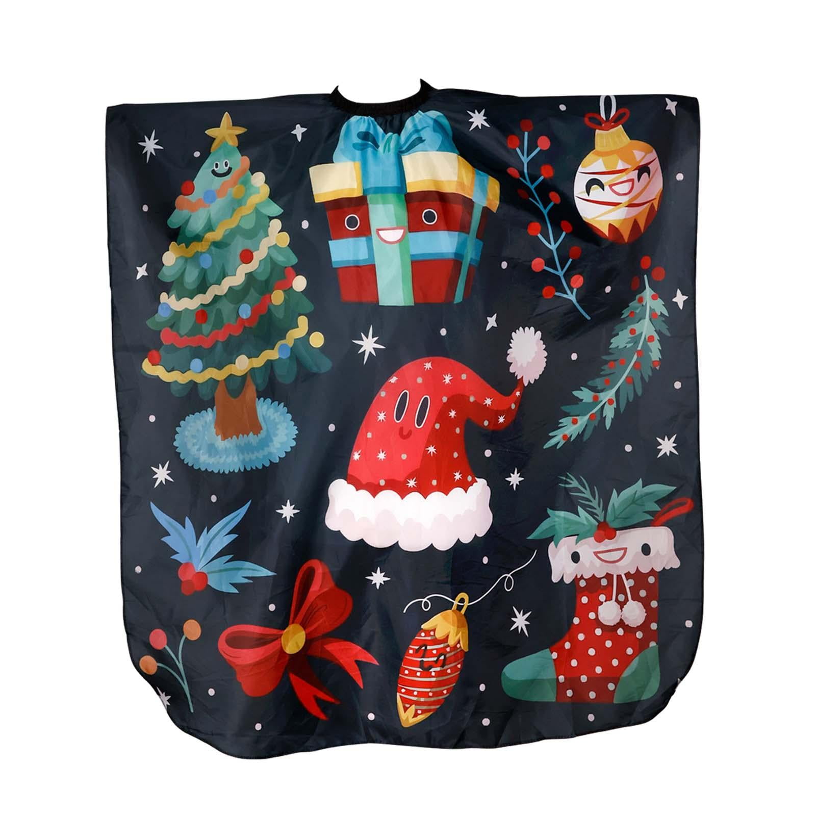 Magideal - Capa De Corte De Pelo Para Niños, Delantal De Tela De Barbero, Impermeable, Ligero, Reutilizable, Patrón Navideño Para Peluquería, Barbería Para Niños
