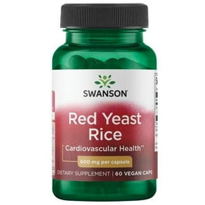 Swanson Arroz De Levadura Roja, 600 Mg 60 Cápsulas Vegetales