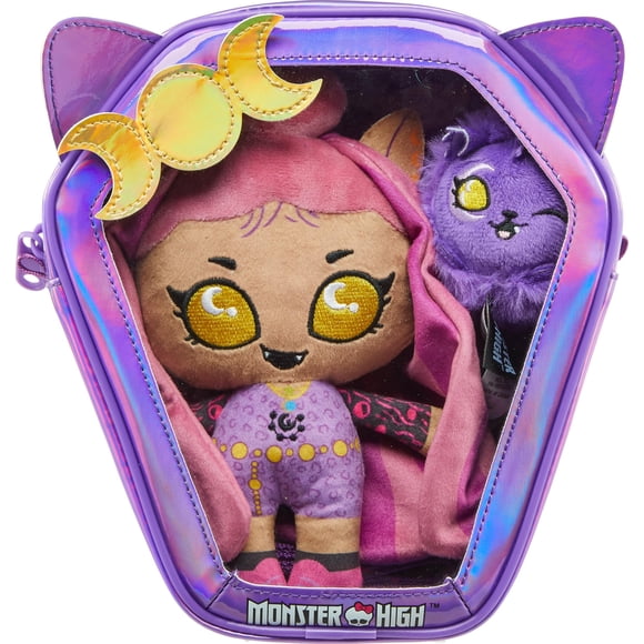 Set de Muñecos de Peluche Monster High Ghoul N Go Clawdeen Wolf 6.5 pulgadas con Mascota