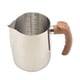 thumbnail image 5 of Taza para espumar leche Mango de madera Jarra de leche de acero inoxidable Taza Espumador Taza de café Jarra para espumar leche Coffeware para Holiday 600ML, 5 of 5