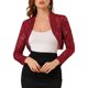 thumbnail image 1 of INSPIRE CHIC Bolero Abierto de Encaje Floral Transparente para Mujer, Cárdigan Corto M Rojo Oscuro, 1 of 7