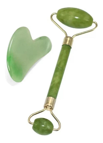 Concepts Life - Rodillo Masajeador Facial Y Piedra De Jade 100% Natural
