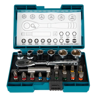 Genérico - Juego De Dados 1/4 + Puntas Makita 21 Piezas B-54081 Plateado