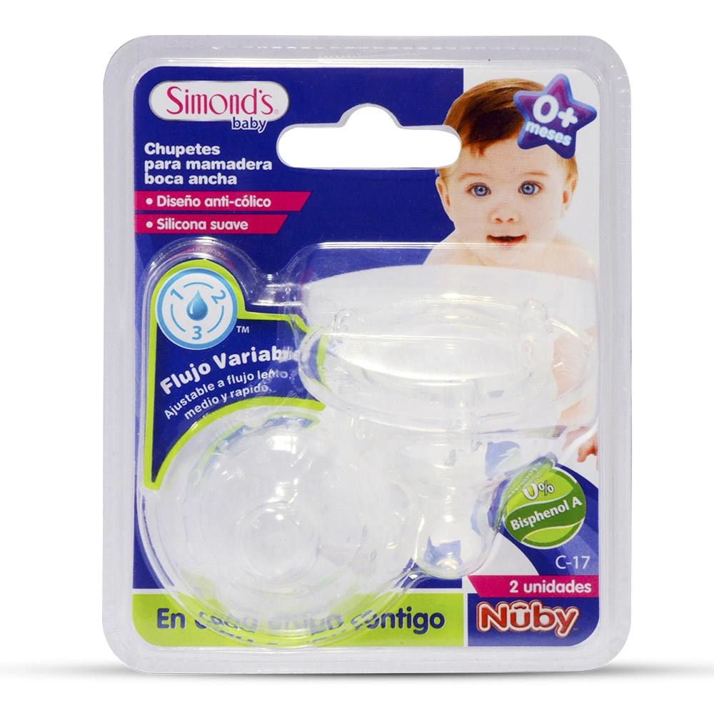 Chupete Para Mamadera Boca Ancha Transparente 1 Un Simond’s