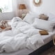 thumbnail image 4 of Juego de funda de edredón MooMee Bedding, 100% algodón lavado y lino, tamaño queen, 4 of 6
