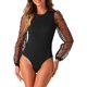 thumbnail image 1 of BODYSUIT DE MANGA LARGA DARING DIVA PARA MUJERES ROPA DE CLUB MANGAS DE MALLA MONOS BODY XS NEGRO, 1 of 6