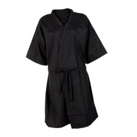 Magideal - Albornoz Ligero Informal, Batas De Salón Con Escote En V, Clientes Suaves, Batas De Kimono Transpirables Para Peluquero, Vestido De Cliente De Salón P Negro