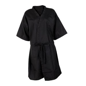 Magideal - Albornoz Ligero Informal, Batas De Salón Con Escote En V, Clientes Suaves, Batas De Kimono Transpirables Para Peluquero, Vestido De Cliente De Salón P Negro