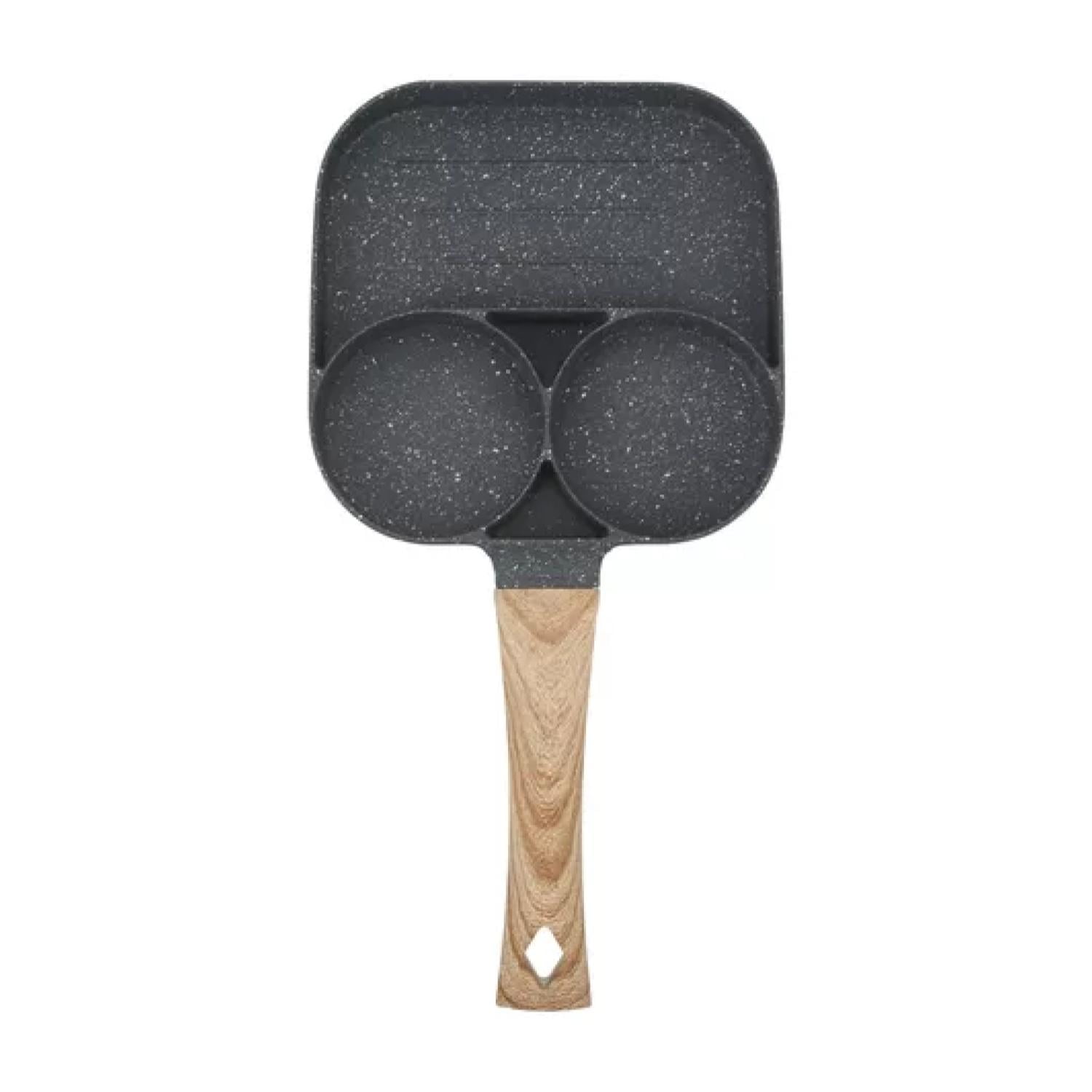 Genérico - Sarten Antiadherente 3 Secciones Facil De Limpiar Negro