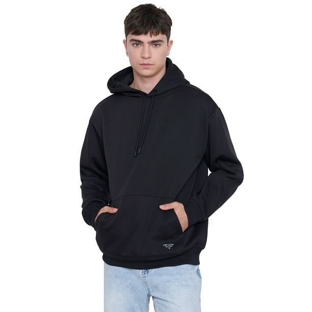 Polerón Hombre Canguro Color Negro Corona