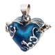 thumbnail image 2 of Collar Con Colgante De Urna De Recuerdo De Cremación Que Se Puede Abrir Con Esmalte De Corazón Azul, 2 of 2