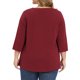 thumbnail image 3 of GRACE & GRANDEUR Blusa Casual Elegante para Mujer Talla Grande de Escuela o Universidad, Cuello con Pliegues y Botones al Frente, Mangas 3/4, Talla 3X, Color Burdeos, 3 of 6