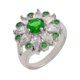 thumbnail image 1 of Anillo BERTHA Juliet chapado en oro blanco de 18 quilates con circonita cúbica verde Talla 5, 1 of 3