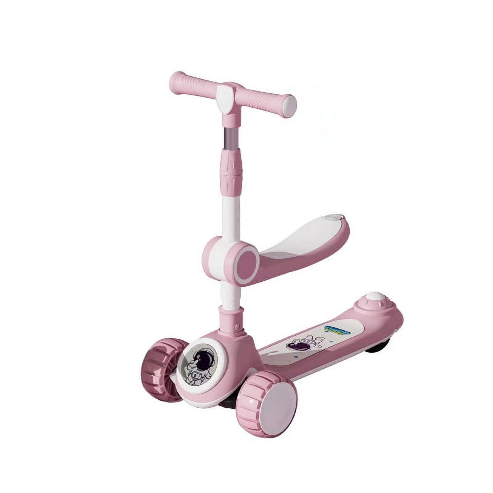 Babyluna - Scooter 2 En 1, Rueda Con Luz Y Sonido, Spaceman Rosado