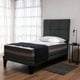 thumbnail image 1 of Cama Europea Valencia P + Respaldo Atenas 1 PL Felpa Negro, 1 of 6