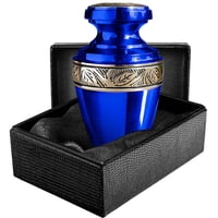 Urna Funeraria Trupoint Memorials, Tamaño Pequeño, Griego, Azul, Para Adulto
