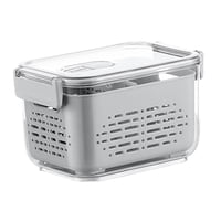 Magideal - Caja De Almacenamiento Sellada, Organizador Para Refrigerador, Cesta De Drenaje Dividida, Contenedor De Almacenamiento De Frutas Reutilizable, Organiz M