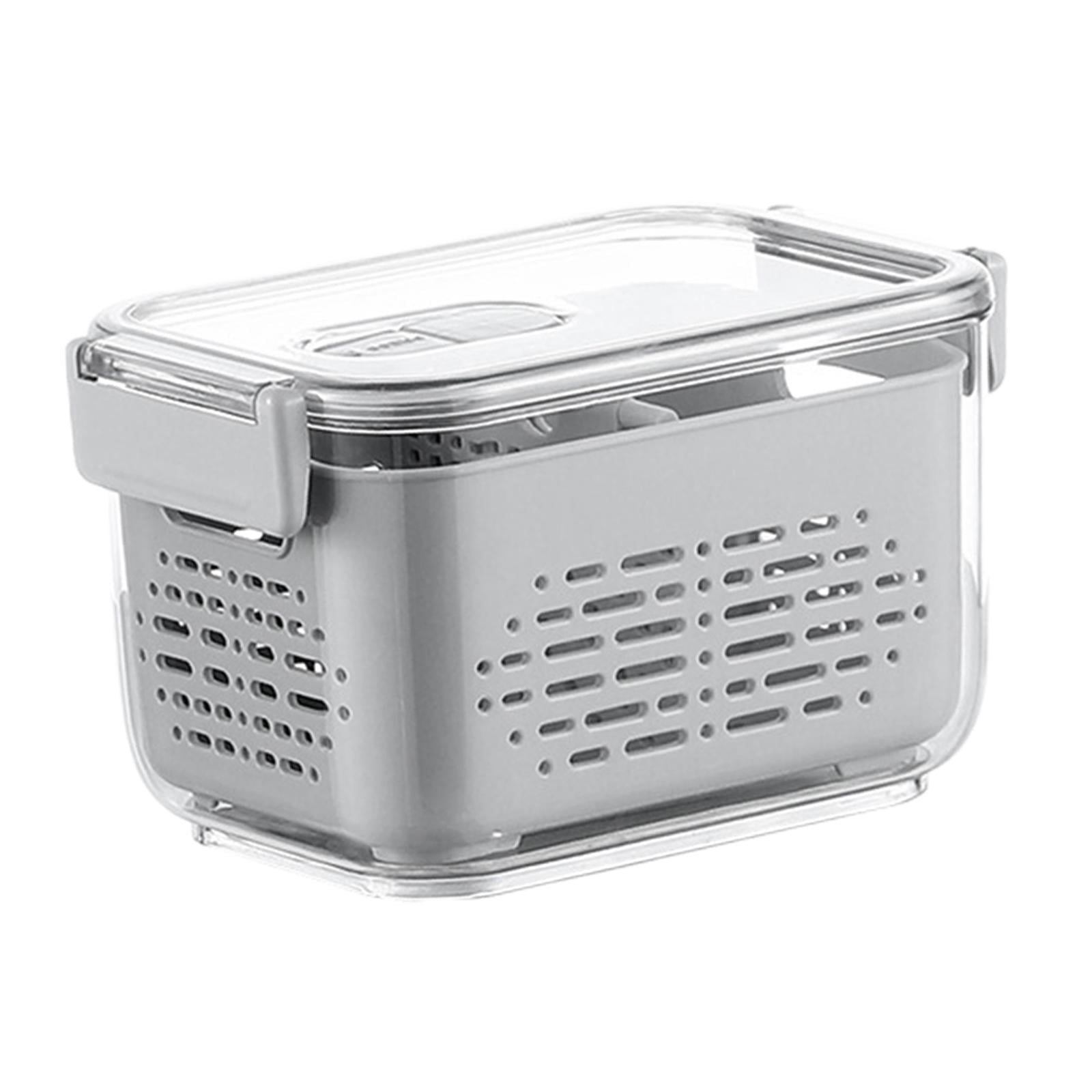 Magideal - Caja De Almacenamiento Sellada, Organizador Para Refrigerador, Cesta De Drenaje Dividida, Contenedor De Almacenamiento De Frutas Reutilizable, Organiz M