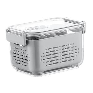 Magideal - Caja De Almacenamiento Sellada, Organizador Para Refrigerador, Cesta De Drenaje Dividida, Contenedor De Almacenamiento De Frutas Reutilizable, Organiz M