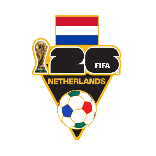 Pin coleccionable del balón de fútbol de Países Bajos para la Copa Mundial de la FIFA 2026 HONAV