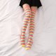thumbnail image 2 of suxuMhao Calcetines, Calcetines hasta el Muslo a Rayas, Calcetines de Moda por Encima de la Rodilla, Calcetines hasta la Rodilla y Calcetines hasta el Muslo para Botas, 3 Pares, Talla Única para la, 2 of 2