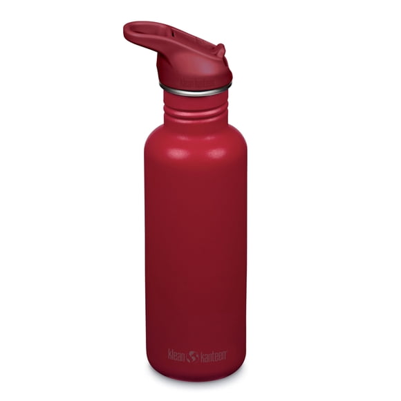 Botella Klean Kanteen 765 ml Garnet con tapa abatible y pajilla