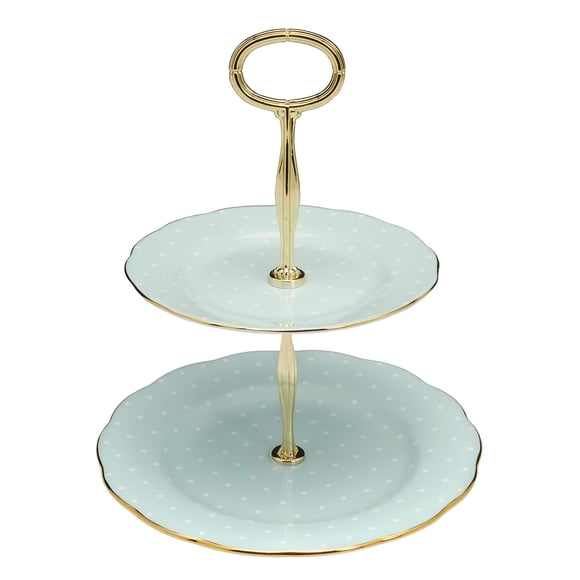 Base para Pastel Royal Albert Polka Rose de Dos Niveles de Porcelana Fina