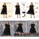 thumbnail image 4 of Vestidos de Encaje Floral de Talla Grande para Mujer de Agnes Orinda, Doble Capa, Imitación de Envoltura, Cuello en V, Manga Corta, Fluidos, Cóctel, Midi, Línea A, 1X Negro, 4 of 8