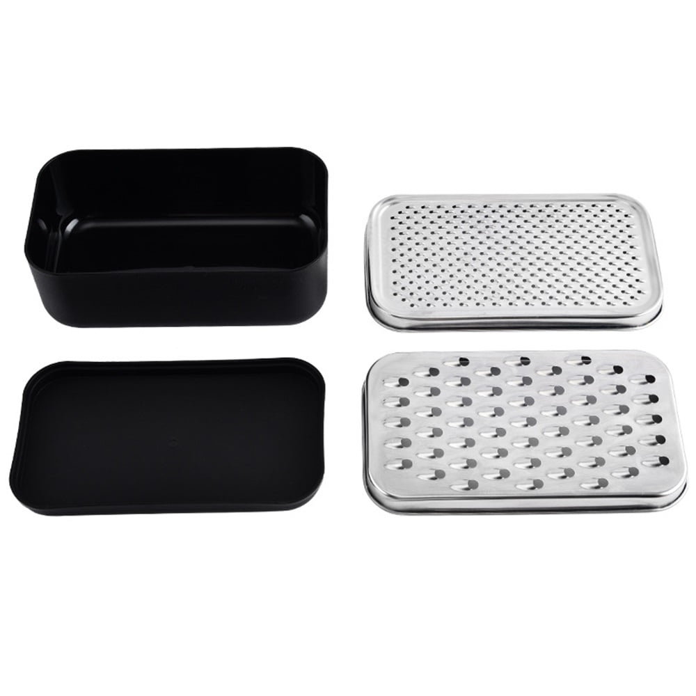 Xusx111 - Rejilla De Queso Con Contenedor - Rejilla De Queso Trituradora Rejillas De Limón Para Cocina Rejilla De Alimentos De Acero Inoxidable