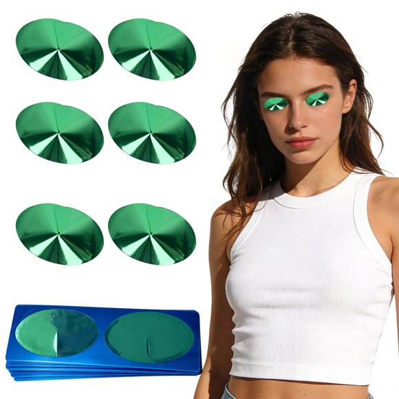 Conos desechables de protección ocular para bronceado Iiglunatic, 50 pares, verde esmeralda