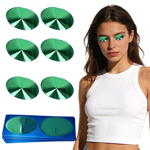 Conos desechables de protección ocular para bronceado Iiglunatic, 50 pares, verde esmeralda