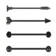 thumbnail image 1 of Aretes Con Barra Industrial De Acero Inoxidable De 4 Piezas, Negro, 1 of 5