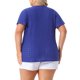 thumbnail image 3 of Agnes Orinda Blusa de Manga Acampanada para Mujer Talla Grande, Cuello en V, Primavera Verano, Camiseta Hueca, Talla 2X, Azul Real, 3 of 6