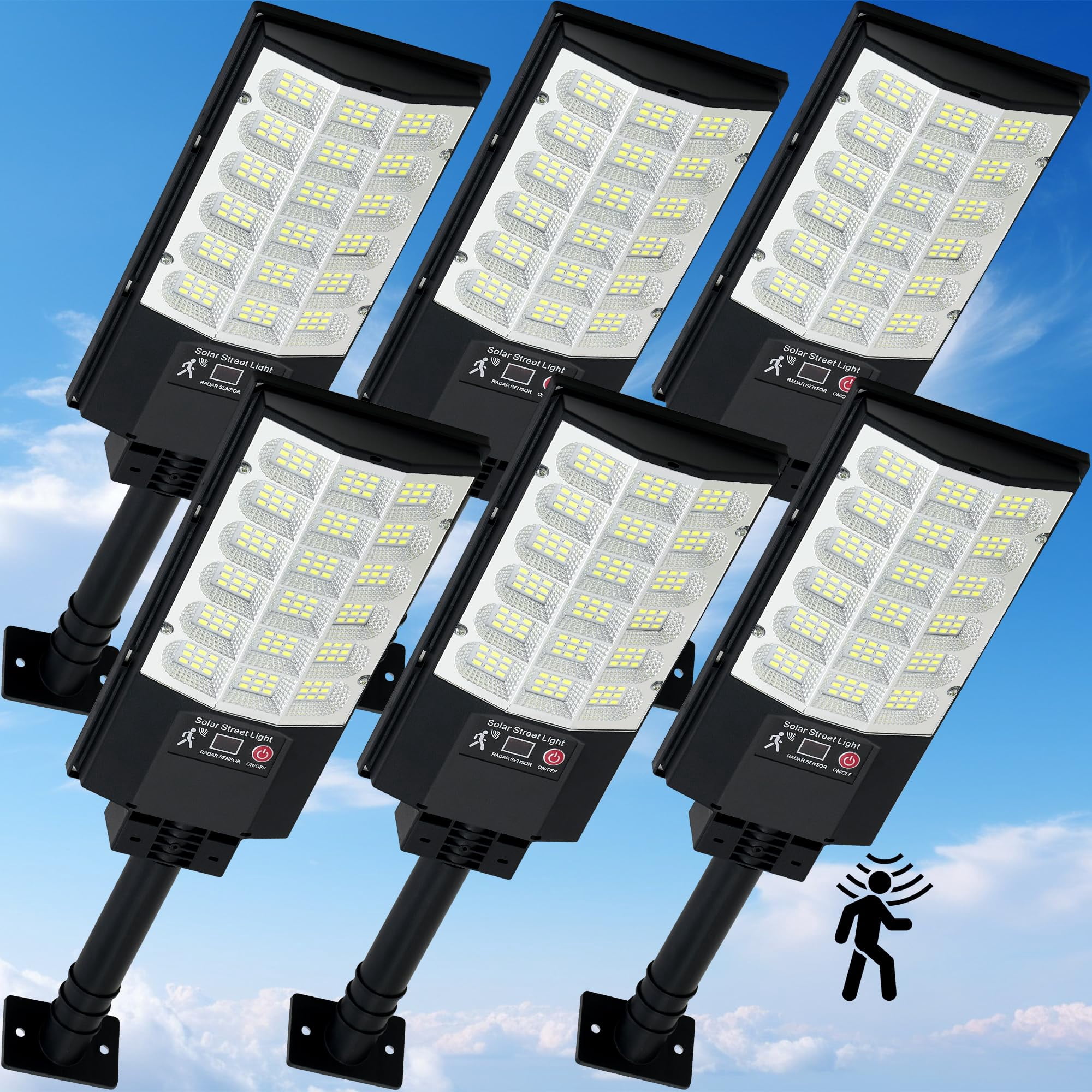 Farolas Solares Tfkk Con Sensor De Movimiento, Impermeable, Paquete De 6