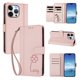 thumbnail image 2 of Funda Cartera Trébol para iPhone 13 Pro con Ranuras Tarjetas y Carga Inalámbrica Rosa, 2 of 6